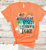 Day Drinking at the Beach is My Happy Place Full Color Screen Print Transfer - HIGH HEAT FORMULA - RTS