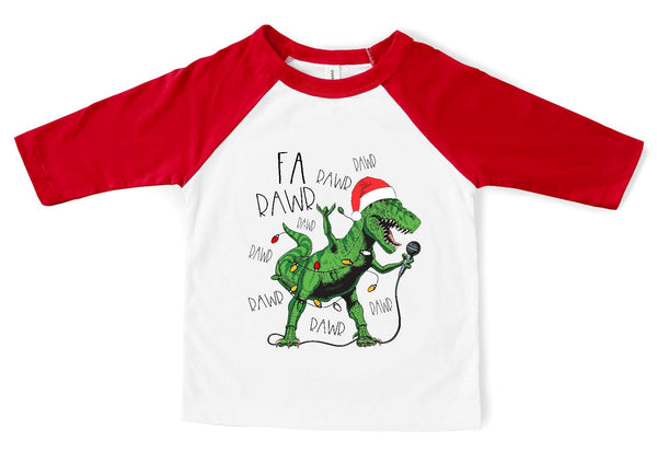 Dinosaur Christmas Screen Print Transfer Youth/Toddler Size - HIGH HEAT FORMULA - RTS