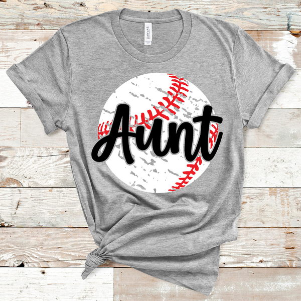 Aunt Distressed Baseball Direct to Film Transfer - 10 to 14 Day Ship Time