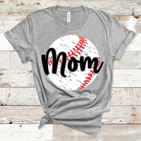 Mom Distressed Baseball Direct to Film Transfer - 10 to 14 Day Ship Time