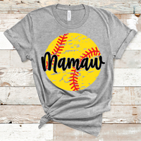 Mamaw Distressed Softball Direct to Film Transfer - 10 to 14 Day Ship Time