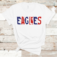 Eagles Grunge Single Line Navy and Red Direct to Film Transfer - 10 to 14 Day Ship Time