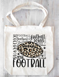 Leopard Football Typography Word Art Screen Print Transfer - HIGH HEAT FORMULA - RTS