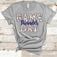 Game Day Baseball Thunder Navy Blue Direct to Film Transfer - 10 to 14 Day Ship Time