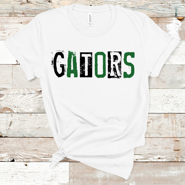 Gators Grunge Single Line Black and Green Direct to Film Transfer - 10 to 14 Day Ship Time