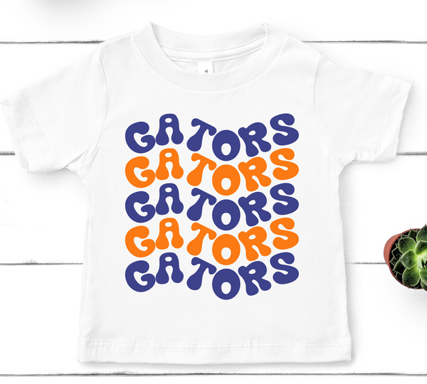 Gators Wavy Mascot Royal and Orange Direct to Film Transfer - YOUTH SIZE - 10 to 14 Day Ship Time