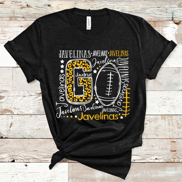 Go Javelinas Football Typography Gold and White Word Art Direct to Fil ...