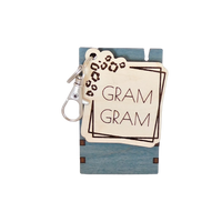 Gram Gram Square Keychain with Leopard Print