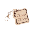 Gram Gram Square Keychain with Leopard Print