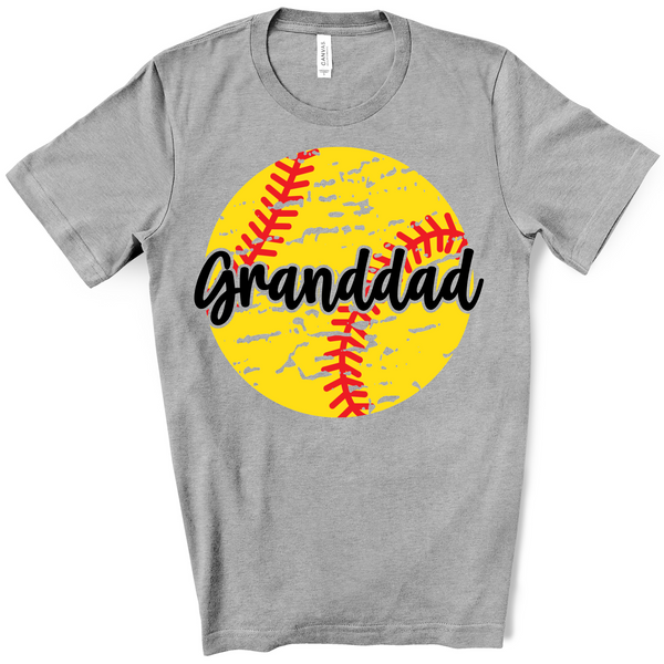 Granddad Distressed Softball Direct to Film Transfer - 10 to 14 Day Ship Time