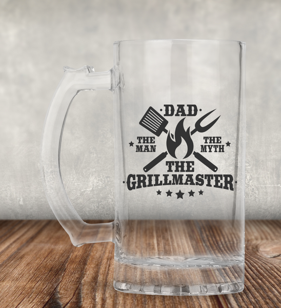 Dad The Man The Myth The Grillmaster UV DTF for Glassware - Preorder