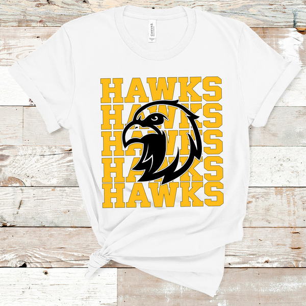 Hawks Mascot Gold and Black Adult Size Direct to Film Transfer - 10 to 14 Day Ship Time