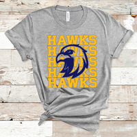 Hawks Mascot Gold and Navy Adult Size Direct to Film Transfer - 10 to 14 Day Ship Time