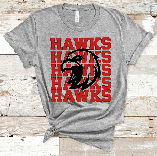 Hawks Mascot Red and Black Adult Size Direct to Film Transfer - 10 to 14 Day Ship Time