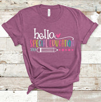 Hello Special Education Adult Screen Print Transfer - RTS