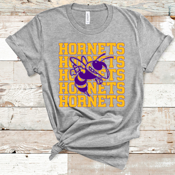 Hornets Mascot Gold and Purple Adult Size Direct to Film Transfer - 10 to 14 Day Ship Time