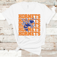 Hornets Mascot Orange and Royal Blue Adult Size Direct to Film Transfer - 10 to 14 Day Ship Time