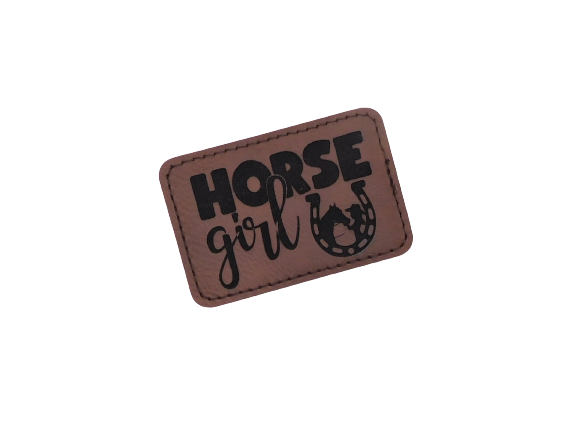 Horse Girl Leatherette Patch with Adhesive Back