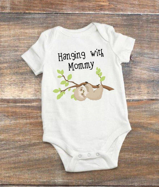 Hanging with Mommy Sloth Screen Print Transfer - RTS