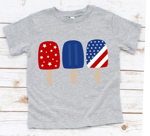 4th of July Popsicle Toddler Screen Print Transfer - RTS