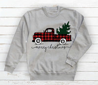 Red Plaid Truck  Screen Print Transfer Youth Size - RTS