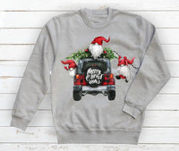 Gnomes Merry Christmas Red and Black Plaid Off Road Truck Screen Print Transfer Adult Size - RTS