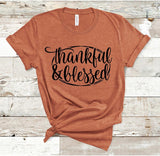 Thankful and Blessed Screen Print Transfer - RTS