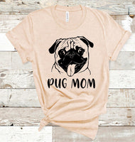 Pug Mom Screen Print Transfer - RTS