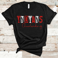Indians Cheerleading Grunge Red and White Direct to Film Transfer - 10 to 14 Day Ship Time
