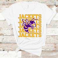 Jackets Mascot Gold and Purple Adult Size Direct to Film Transfer - 10 to 14 Day Ship Time
