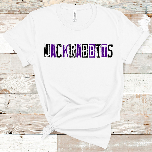 Jackrabbits Grunge Single Line Purple and Black Direct to Film Transfer - 10 to 14 Day Ship Time