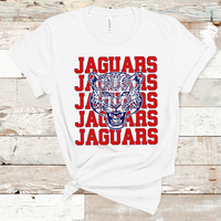 Jaguars Mascot Red and Navy Adult Size Direct to Film Transfer - 10 to 14 Day Ship Time