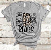 Bears Leopard Typography Word Art Direct to Film Transfer - 10 to 14 Day Ship Time