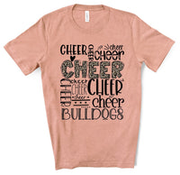 Cheer Leopard Typography Customized Mascot Name Direct to Film Transfer - 10 to 14 Days Until RTS