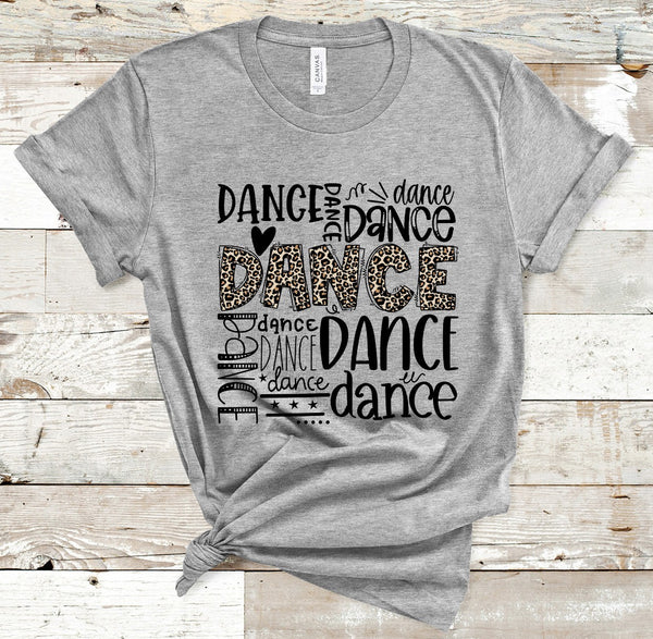 Dance Leopard Typography Word Art Direct to Film Transfer - 10 to 14 Days Until Ship Time