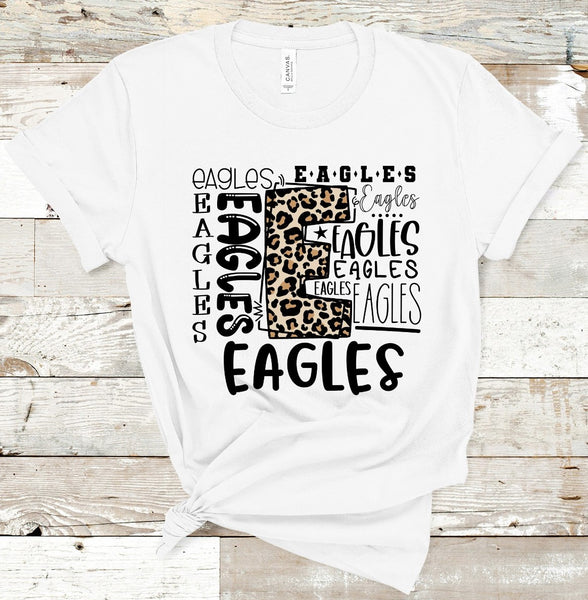 Eagles Leopard Typography Word Art Direct to Film Transfer - 10 to 14 Day Ship Time