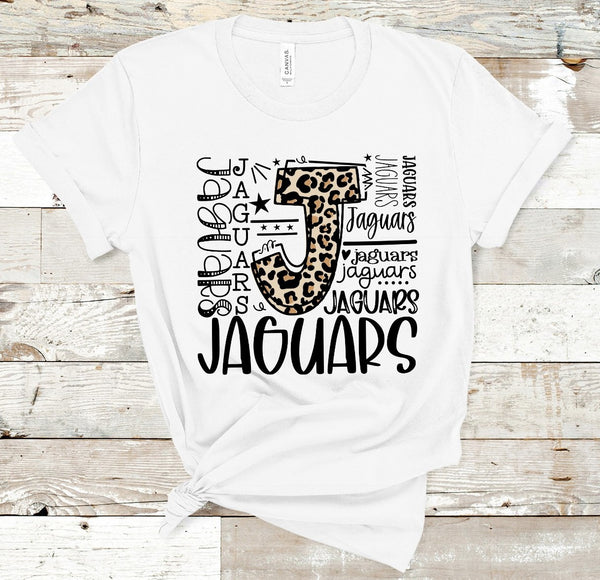 Jaguars Leopard Typography Word Art Direct to Film Transfer - 10 to 14 Day Ship Time