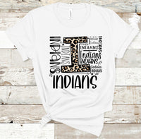 Indians Leopard Typography Word Art Direct to Film Transfer - 10 to 14 Day Ship Time