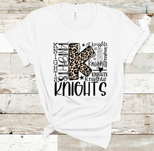 Knights Leopard Typography Word Art Direct to Film Transfer - 10 to 14 Day Ship Time
