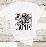 Jackets Leopard Typography Word Art Direct to Film Transfer - 10 to 14 Day Ship Time