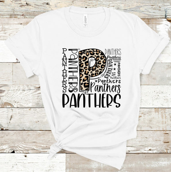 Panthers Leopard Typography Word Art Direct to Film Transfer - 10 to 14 Day Ship Time