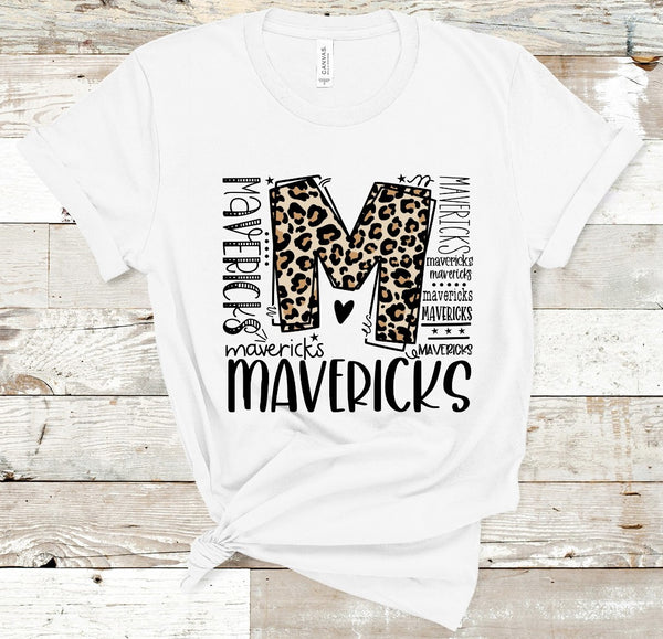Mavericks Leopard Typography Word Art Direct to Film Transfer - 10 to 14 Day Ship Time