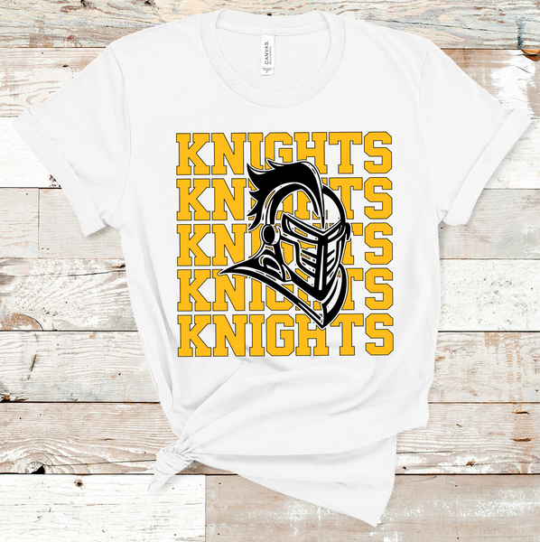 Knights Mascot Gold and Black Adult Size Direct to Film Transfer - 10 to 14 Day Ship Time