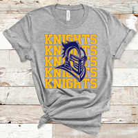 Knights Mascot Gold and Navy Adult Size Direct to Film Transfer - 10 to 14 Day Ship Time