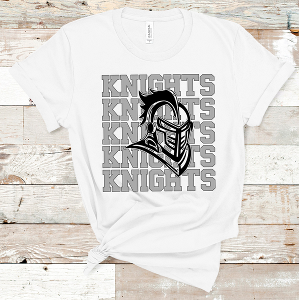 Knights Mascot Gray and Black  Adult Size Direct to Film Transfer - 10 to 14 Day Ship Time