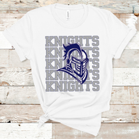 Knights Mascot Gray and Navy Adult Size Direct to Film Transfer - 10 to 14 Day Ship Time