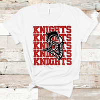 Knights Mascot Red and Black Adult Size Direct to Film Transfer - 10 to 14 Day Ship Time