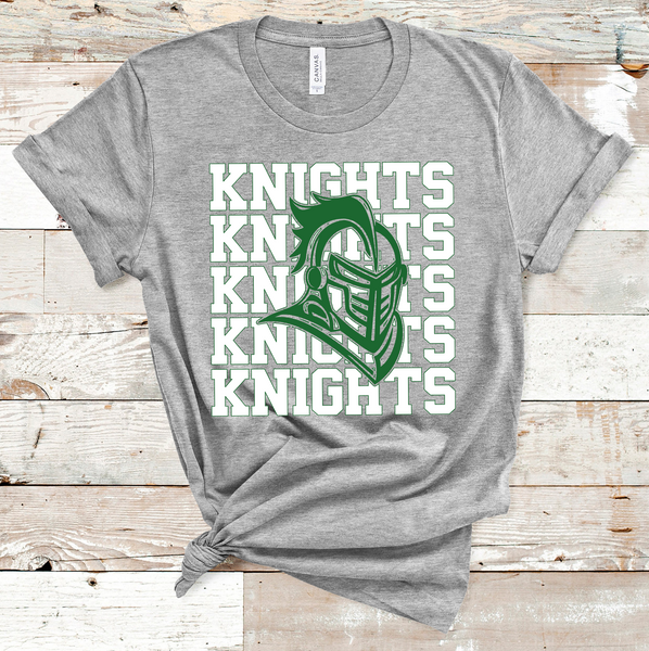 Knights Mascot White and Green Adult Size Direct to Film Transfer - 10 to 14 Day Ship Time