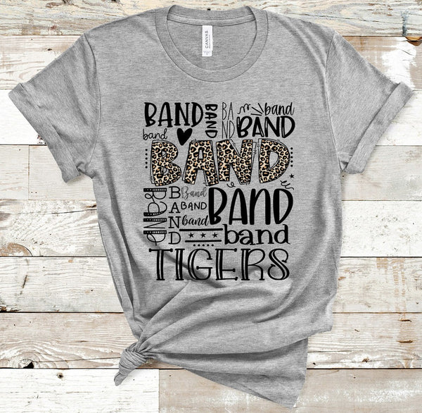Band Leopard Typography Customized Mascot Name Direct to Film Transfer - 10 to 14 Days Until Ship Time
