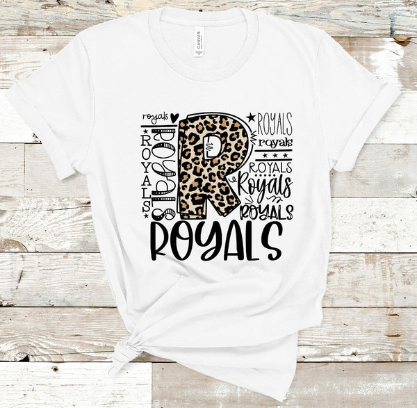 Royals Leopard Typography Word Art Direct to Film Transfer - 10 to 14 Day Ship Time